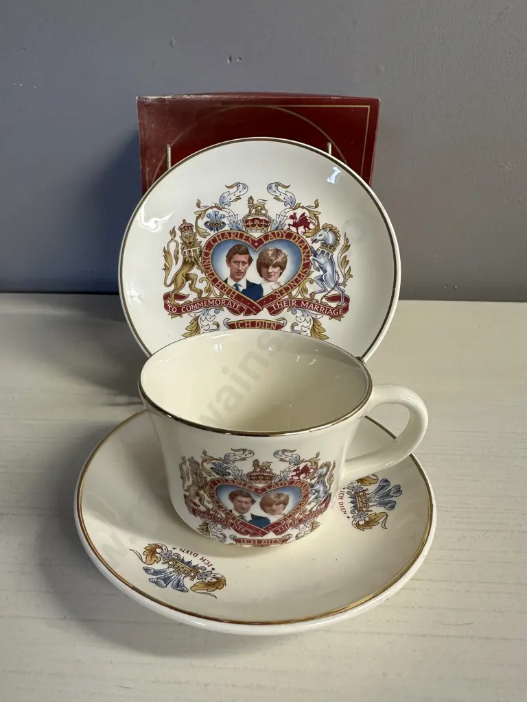 Crown Lynn Potteries Royal Wedding Of Prince Charles & Lady Diana Commemorative  Trio Image 1++