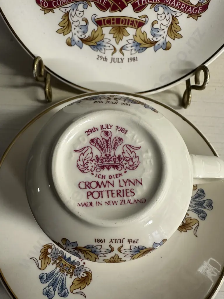 Crown Lynn Potteries Royal Wedding Of Prince Charles & Lady Diana Commemorative  Trio Image 1++