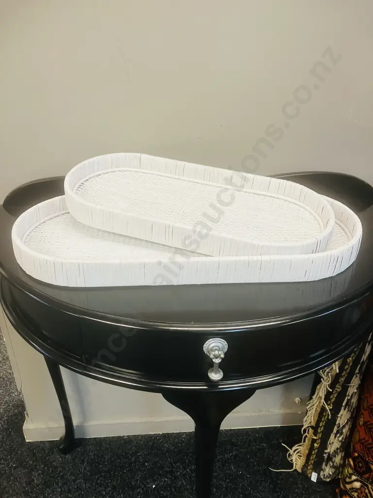 Le Forge Raffles Trays Set of 2 - White. H4.5cm, 45 x 20.5 & 55 x 26cm Image 1++