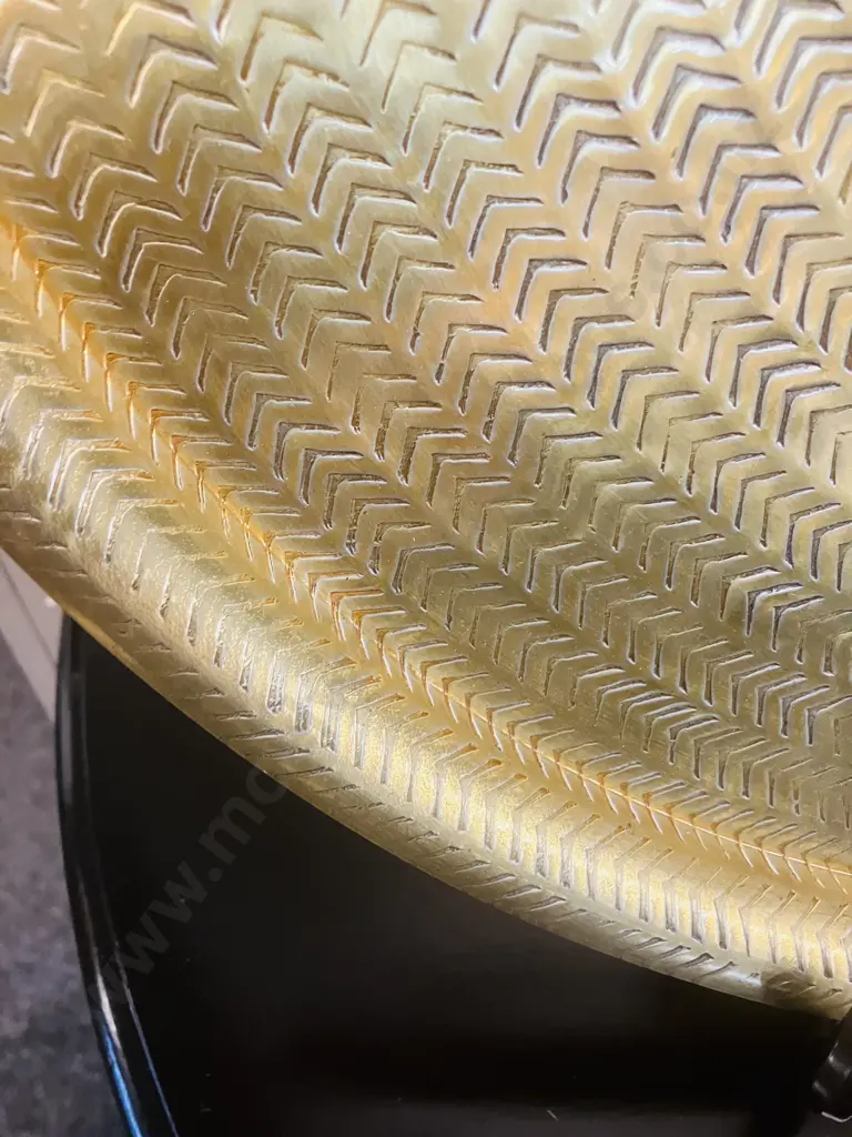Large Round Metal Brass Look Trays. Dia 46 & 61cm Image 1++