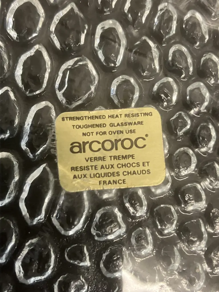 Vintage Arcoroc France Glass Fish Serving Platter With 6 Plates Image 1++