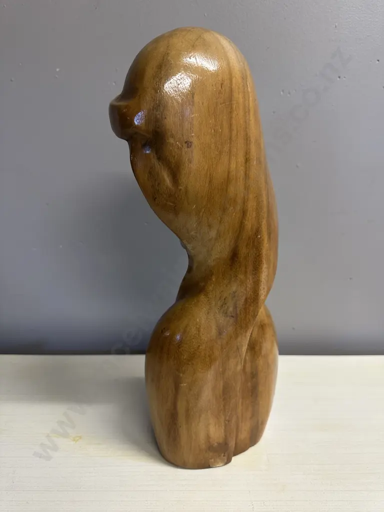Vintage Wooden Hand Carved Bust H42cm. Image 1++