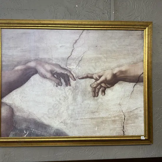 Large Gilt Framed Print of Healing Hands 137 x 106cm