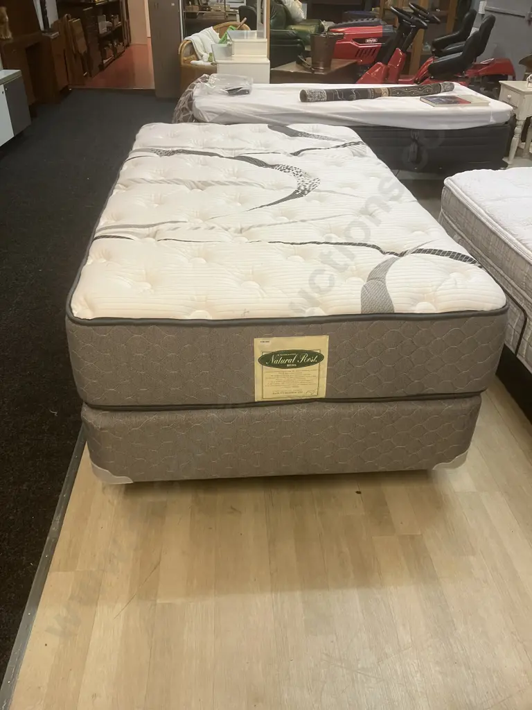Waikato Bedding Natural Rest King Single Mattress & Base Image 1++