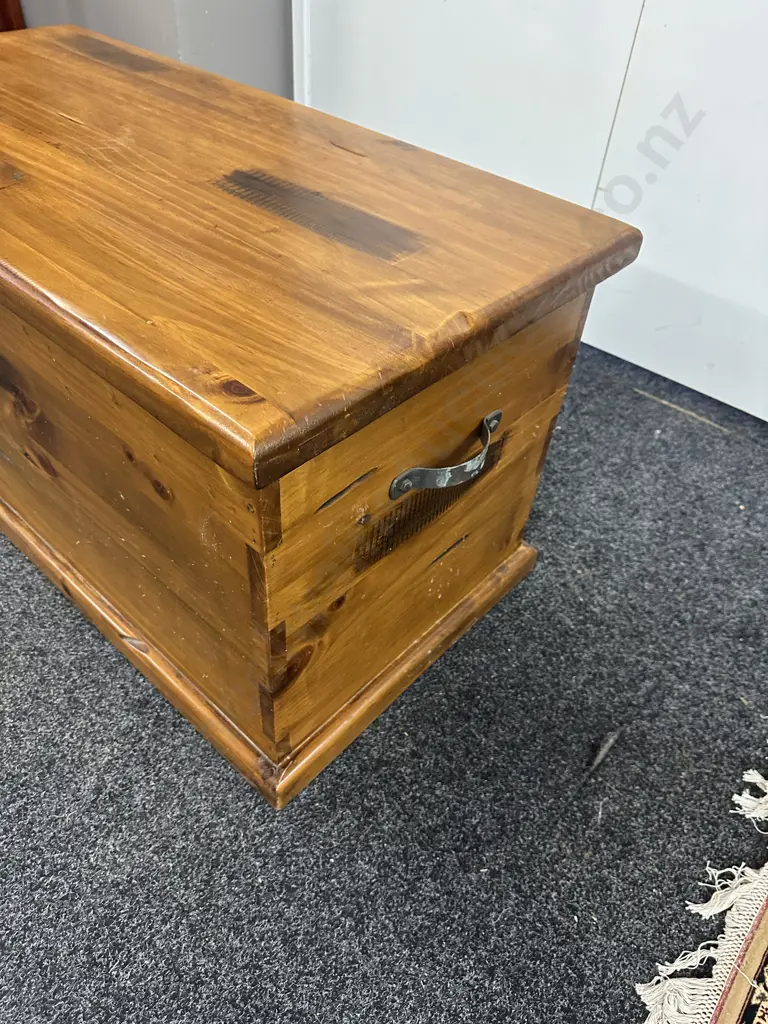 Rustic Recycled Blanket Box With Wrought Handles. H56,L110,D54cm. Image 1++