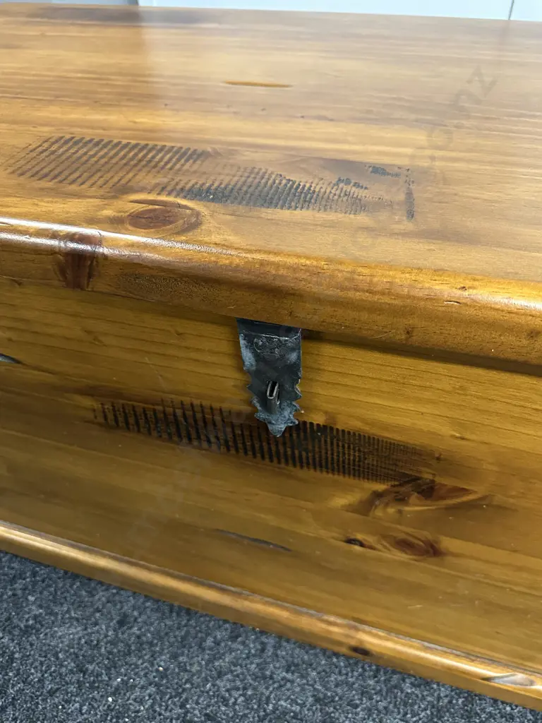 Rustic Recycled Blanket Box With Wrought Handles. H56,L110,D54cm. Image 1++