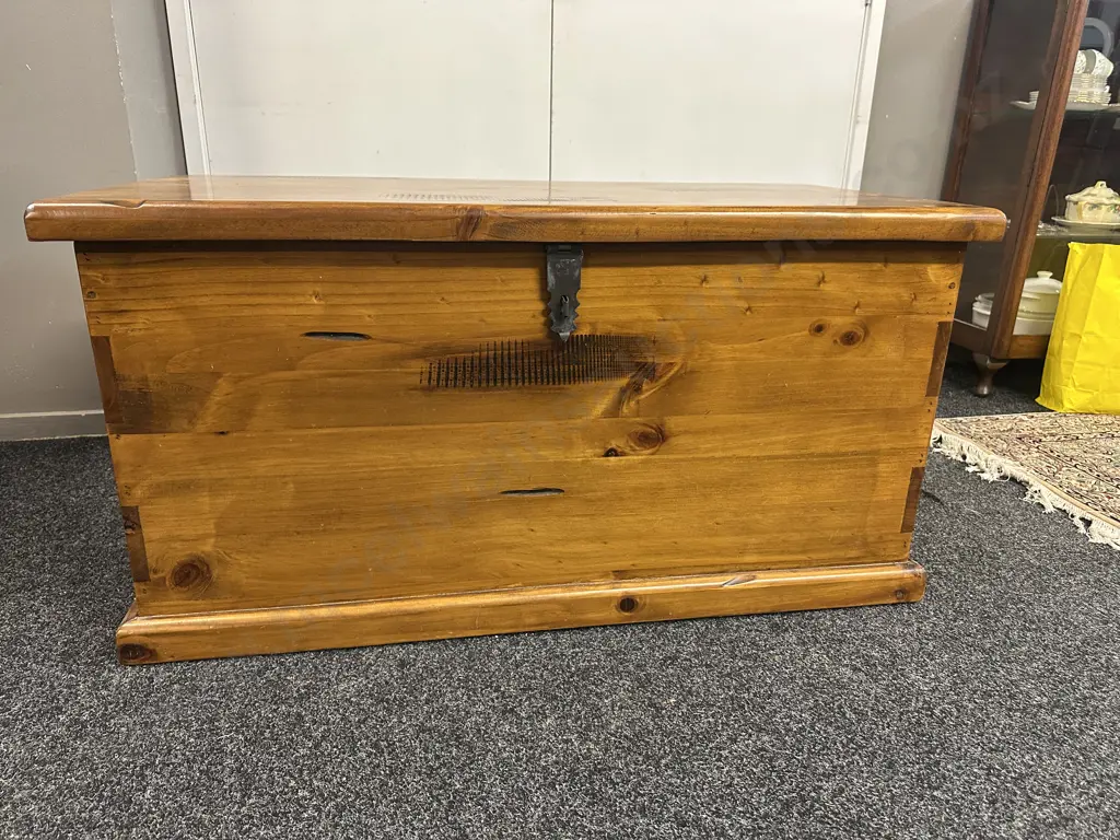 Rustic Recycled Blanket Box With Wrought Handles. H56,L110,D54cm. Image 1++