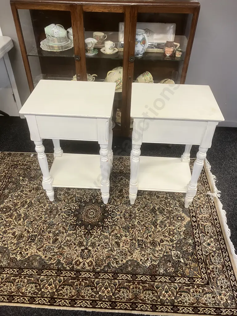 Country Corner White French Provincial Style Single Drawer Bedsides (Pair) Image 1++
