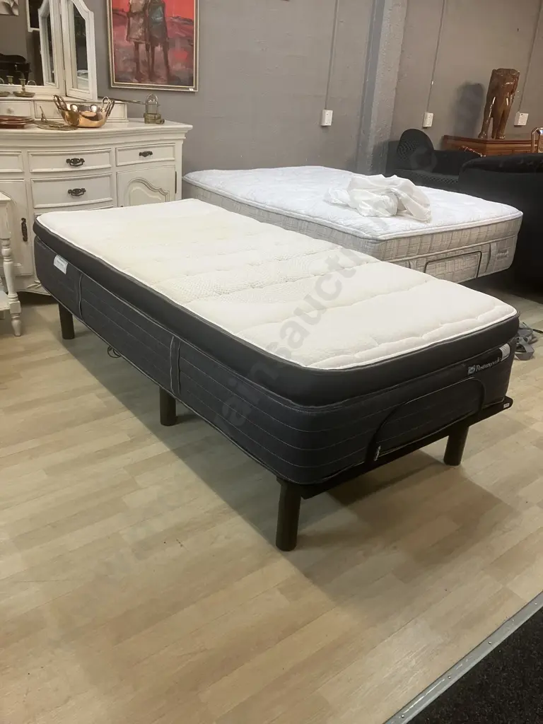 Temper Lifestyle Supreme XL SNG Adjustable Bed Base & Sealy Posturepedic Elevate McKinley Medium Mattress Image 1++