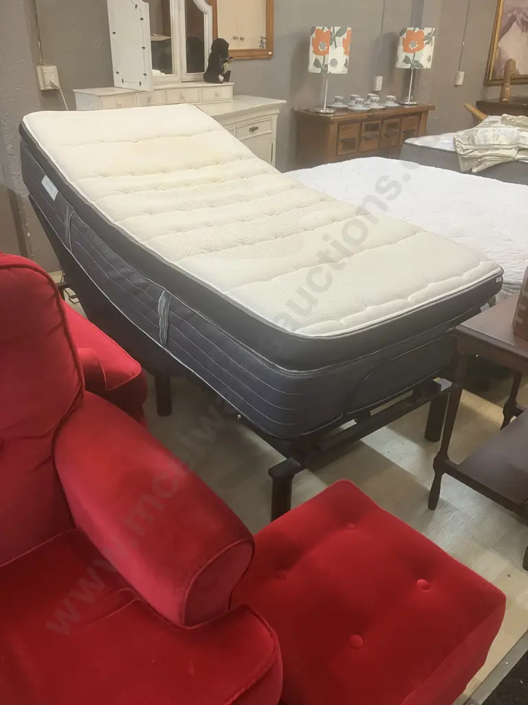 Temper Lifestyle Supreme XL SNG Adjustable Bed Base & Sealy Posturepedic Elevate McKinley Medium Mattress Image 1++