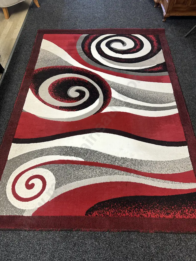 Signature Rugs Urban Plus Collection Floor Rug Red/Black/Grey 160x230cm.  Image 1++