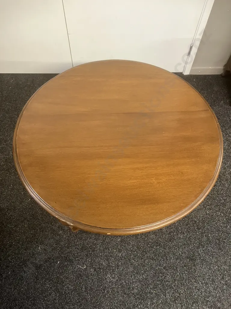 Mid-Century Round Oak Side Table. 67 x 80cm Image 1++