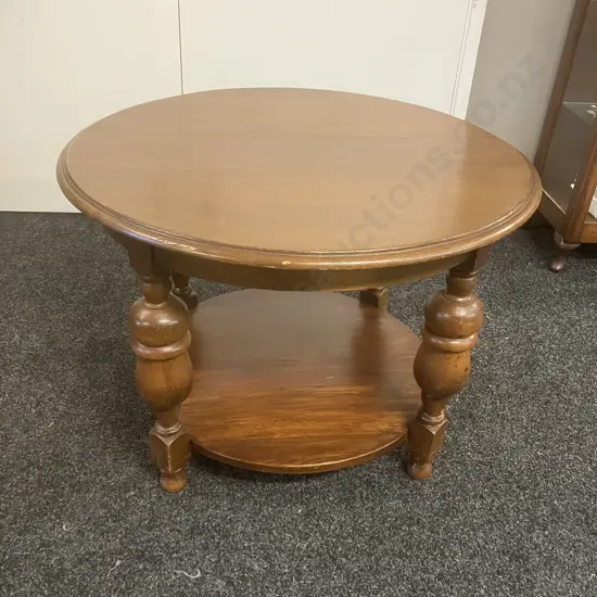 Mid-Century Round Oak Side Table. 67 x 80cm