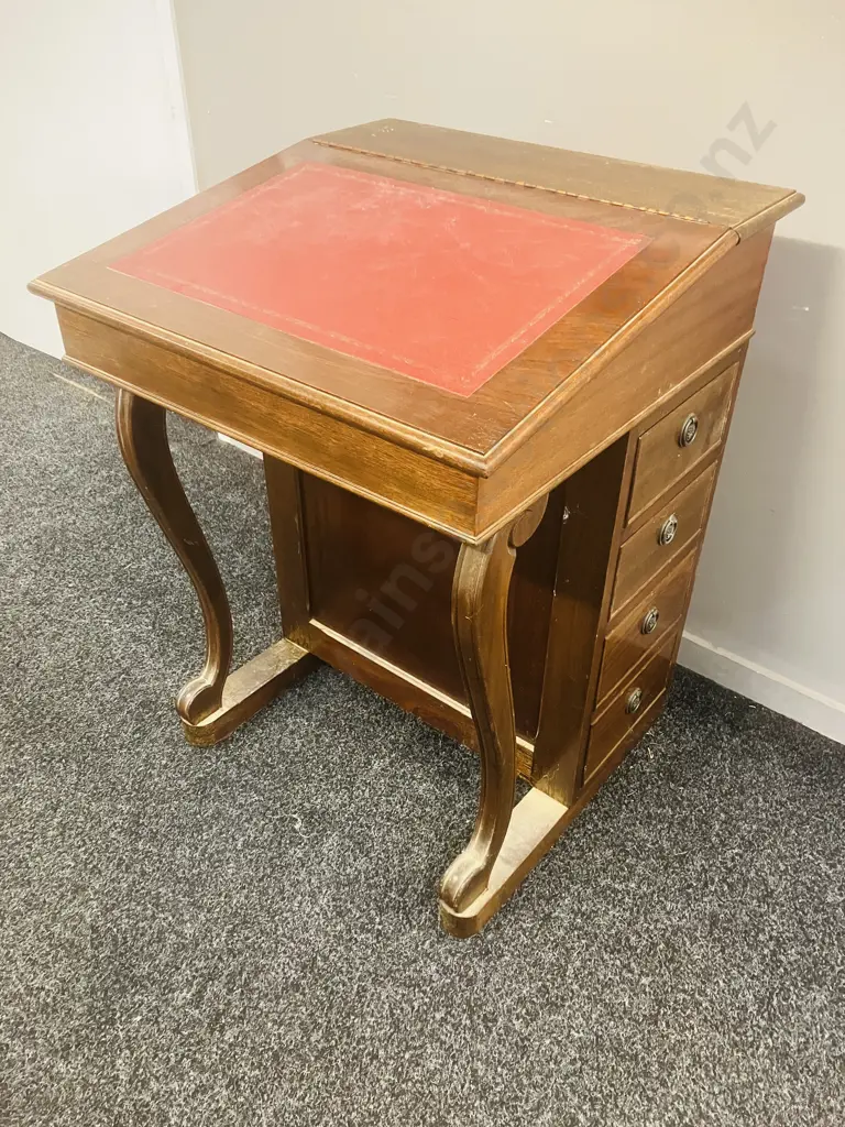Victorian Style Davenport Writing Desk, 4 Drawer RHS. H65 W57 D57cm Image 1++