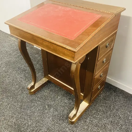 Victorian Style Davenport Writing Desk, 4 Drawer RHS. H65 W57 D57cm