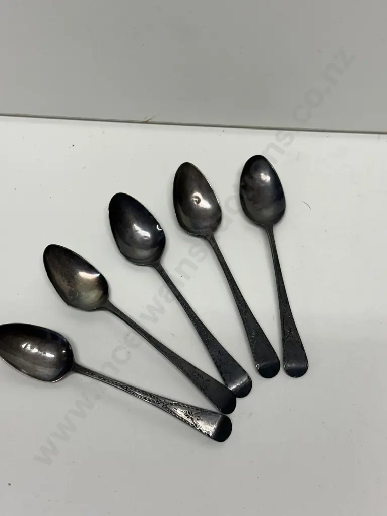 Set Of 5 Antique Hallmarked Teaspoons (55 Grams) Image 1++