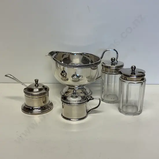Assorted Silver Plated items including cruet set