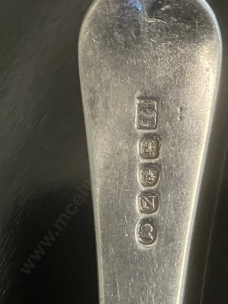 John Lambe Georgian Sterling Silver Tablespoons (Pair) Hallmarked City of London 1808 (117 Grams) Image 1++