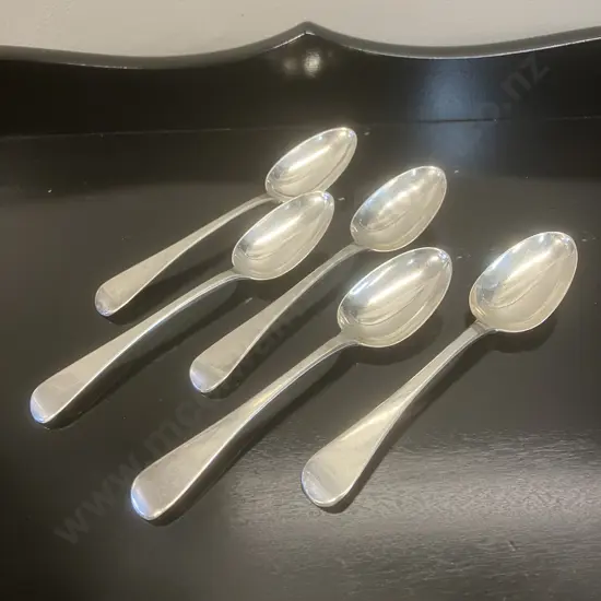 A Set of Five William IV Sterling Silver Spoons Made by William Bateman Hallmarked City of London 1837 (226 Grams)