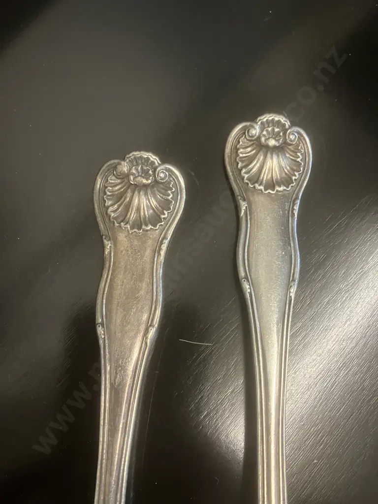Pair of Rare Elizabeth Eaton Victorian Silver Tablespoons Hallmarked City of London 1846 (206 Grams) Image 1++
