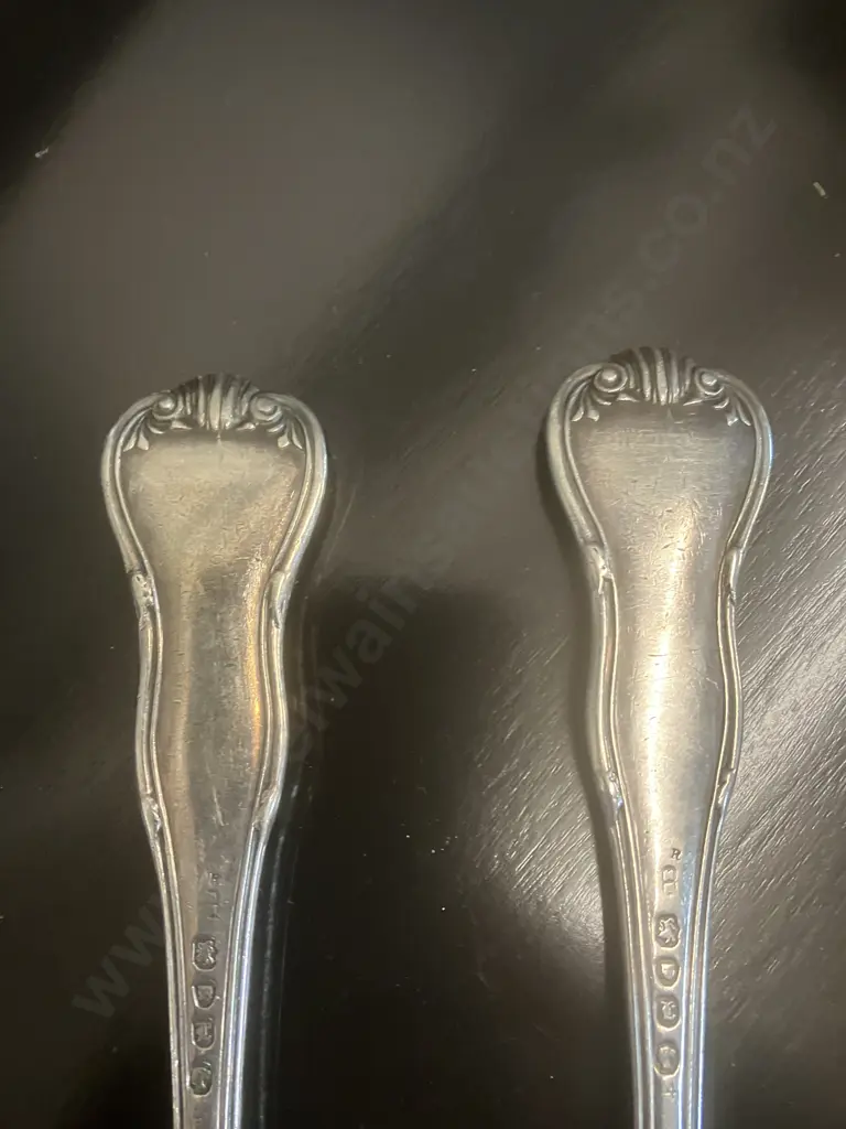 Pair of Rare Elizabeth Eaton Victorian Silver Tablespoons Hallmarked City of London 1846 (206 Grams) Image 1++