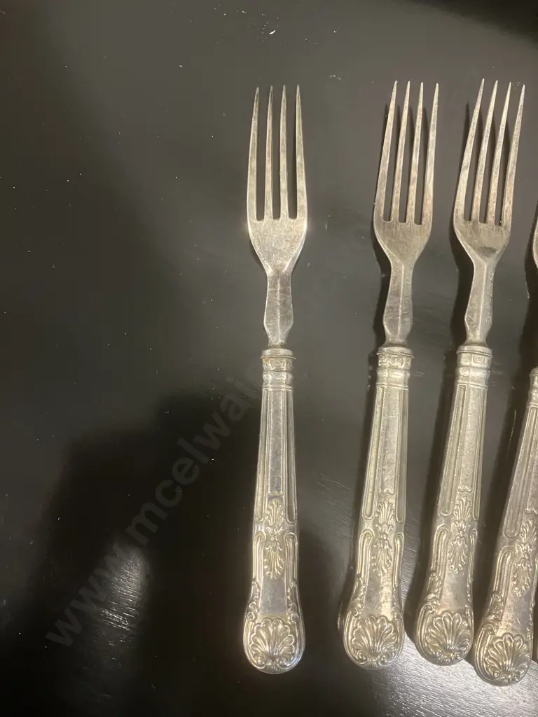 Set of Victorian Knives & Forks - Hallmarked Sterling Handles Aaron Hadfield & Sons. Mappin & Webb Blades Image 1++