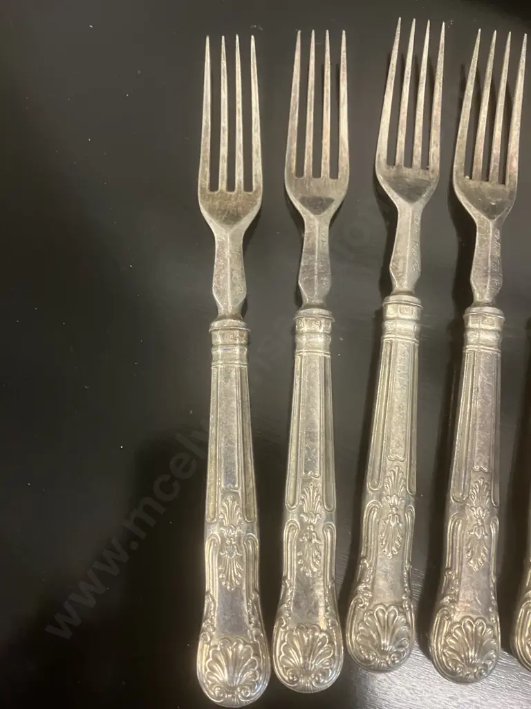 Set of Victorian Knives & Forks - Hallmarked Sterling Handles Aaron Hadfield & Sons. Mappin & Webb Blades Image 1++