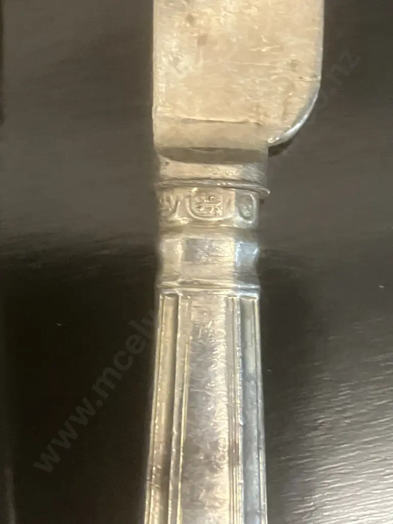 Set of Victorian Knives & Forks - Hallmarked Sterling Handles Aaron Hadfield & Sons. Mappin & Webb Blades Image 1++