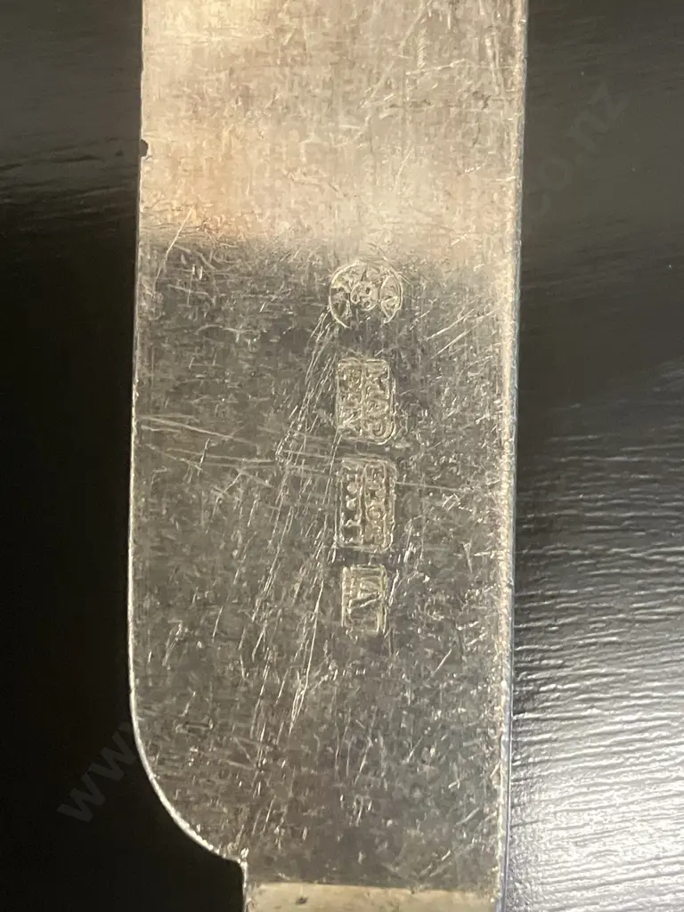 Set of Victorian Knives & Forks - Hallmarked Sterling Handles Aaron Hadfield & Sons. Mappin & Webb Blades Image 1++