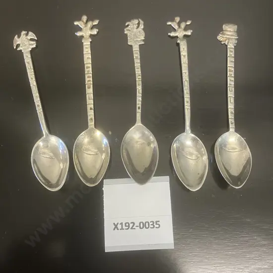 Lot of Five Silver Souvenir 'Mexico' & 'Acapulco' Teaspoons Marked 925 (23 Grams)