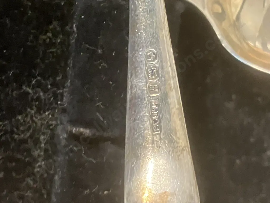 A Cased Set of Six Hallmarked Sterling Silver Teaspoons - James Dixon & Sons Ltd Sheffield 1950 Image 1++