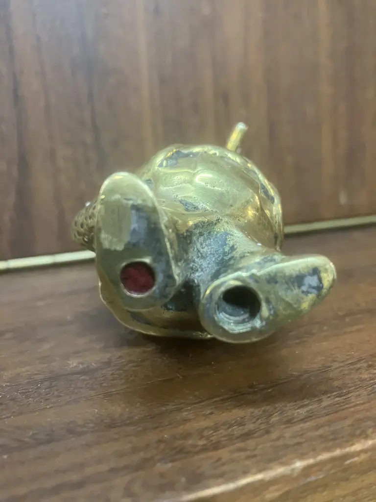 19th Century Brass Figural Table/Bar Top Cigar Lighter? (No Base). Originally Gas Operated. Image 1++
