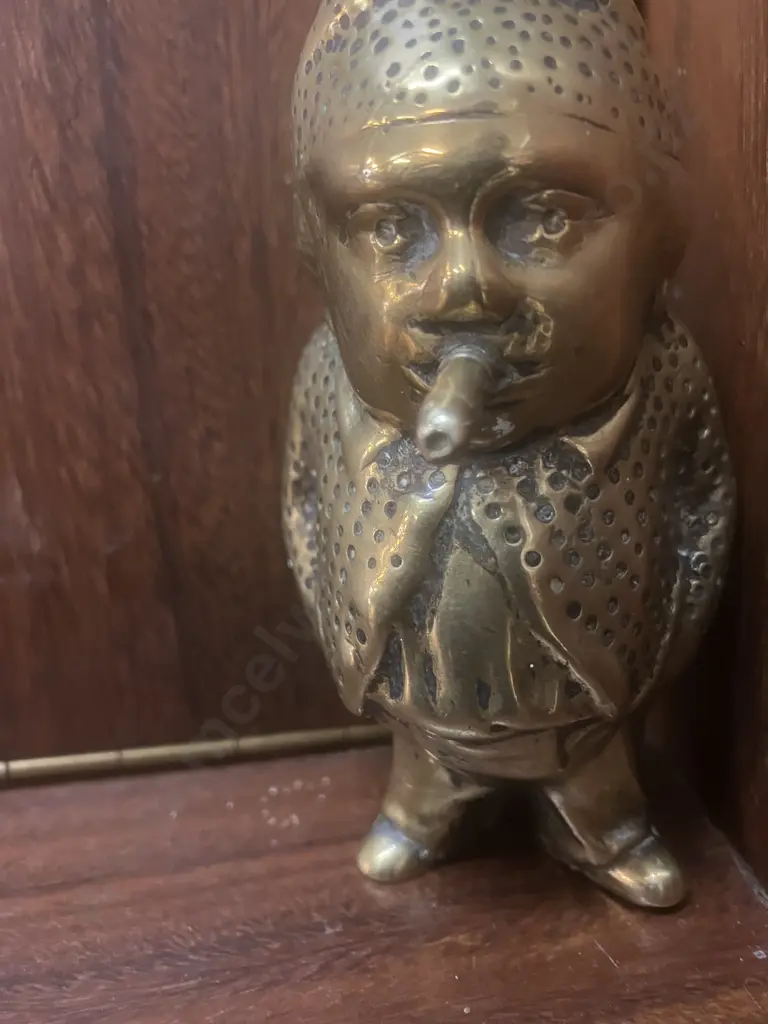 19th Century Brass Figural Table/Bar Top Cigar Lighter? (No Base). Originally Gas Operated. Image 1++