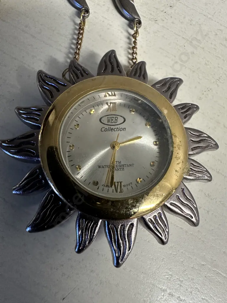 'Web Collection' Quartz Sun Shaped Pendant Necklace Necklace  Image 1++