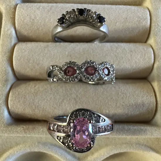 Assorted Sterling Silver Rings x3