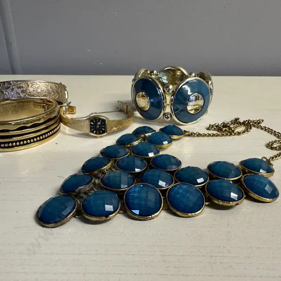 Selection Of Costume Jewellery Including Quartz Watch, Bangles Etc