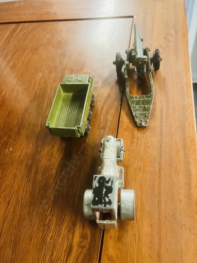 Fun Ho! Aveling Barford Road Roller (1967-1982), DINKY 693 7.2 Howitzer, Matchbox Lesney Alvis Stalwart Image 1++