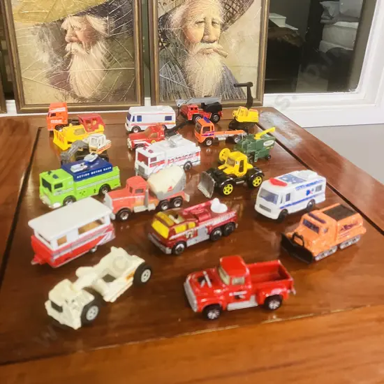 Nineteen Vintage Matchbox Diecast Models