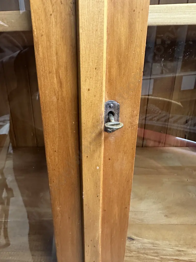 Art Deco Display/China Cabinet Tongue & Groove Back, Two Glass Doors, Three Adjustable Wooden Shelves. H174,W91,D50cm.  Image 1++