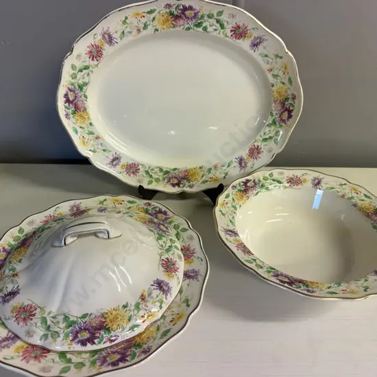 Royal Doulton 'Asters' Oval Serving Dish, Lidded Dish & Bowl Pattern # D6161