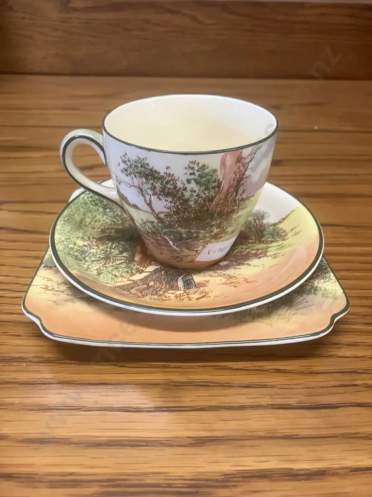Royal Doulton Rustic England Trio D5694 Seriesware c.1939 Regd Australian Design 16306/7/8 Image 1++