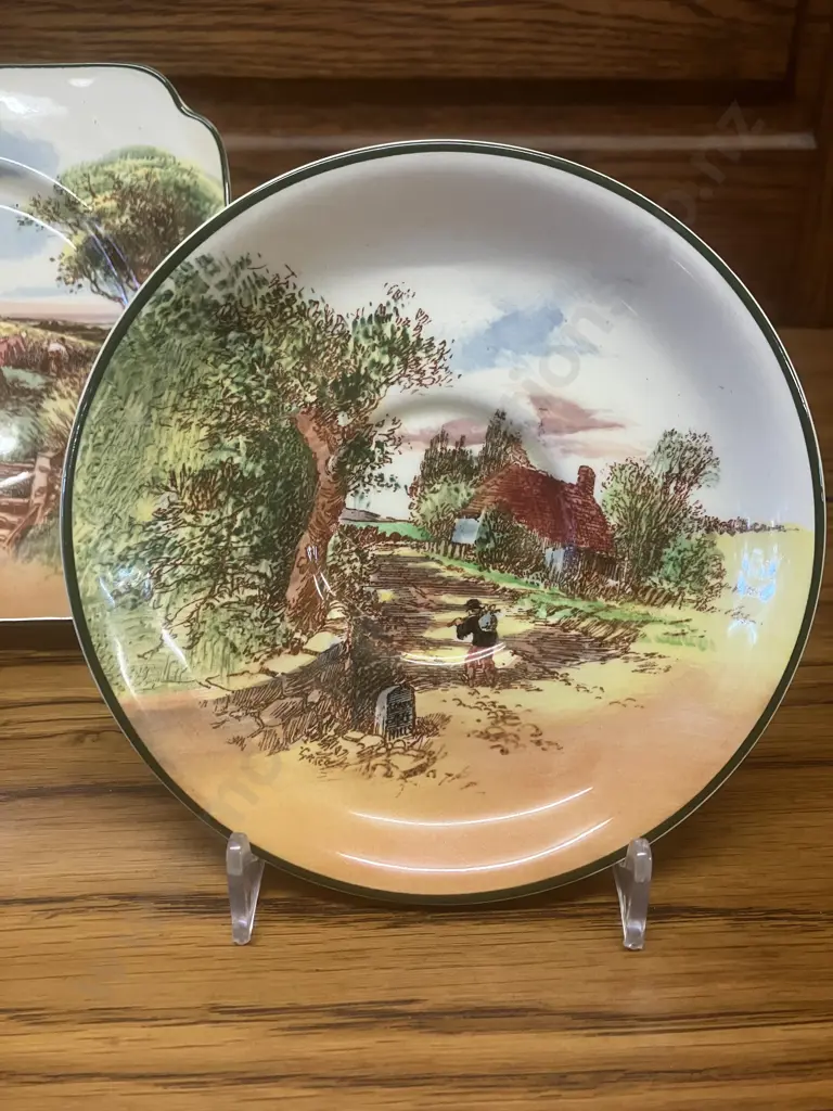 Royal Doulton Rustic England Trio D5694 Seriesware c.1939 Regd Australian Design 16306/7/8 Image 1++