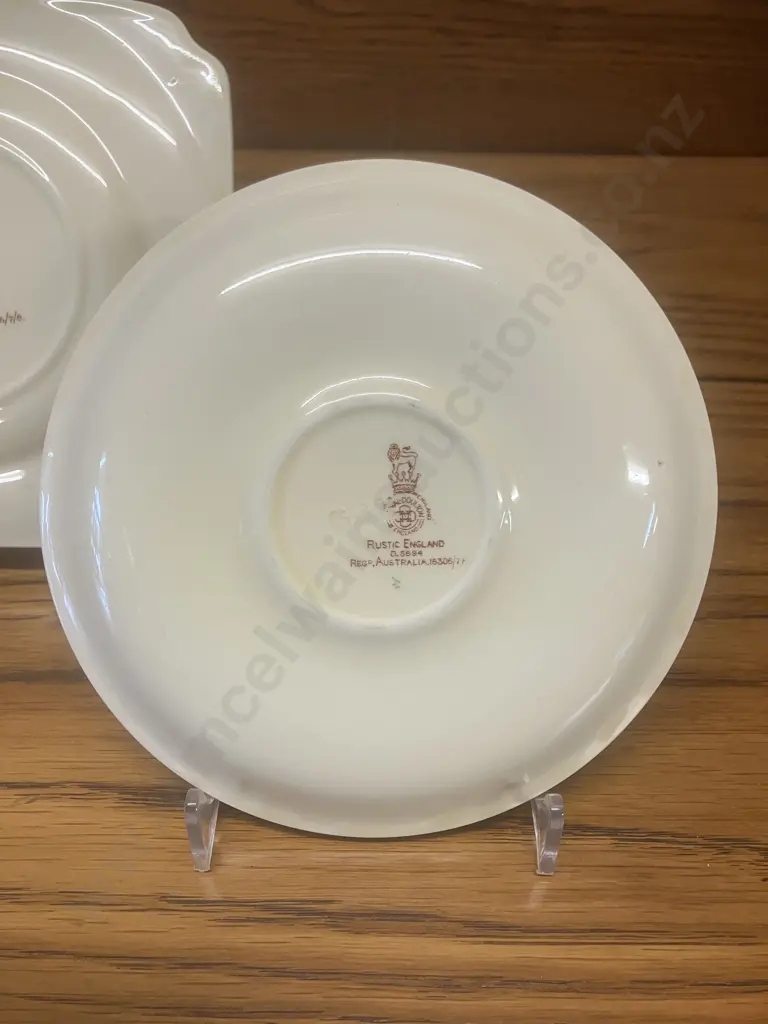 Royal Doulton Rustic England Trio D5694 Seriesware c.1939 Regd Australian Design 16306/7/8 Image 1++