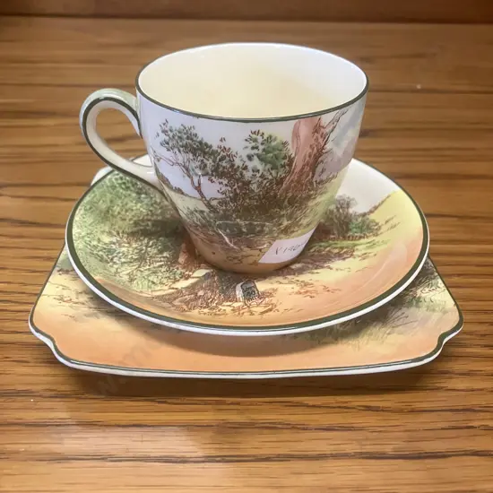 Royal Doulton Rustic England Trio D5694 Seriesware c.1939 Regd Australian Design 16306/7/8