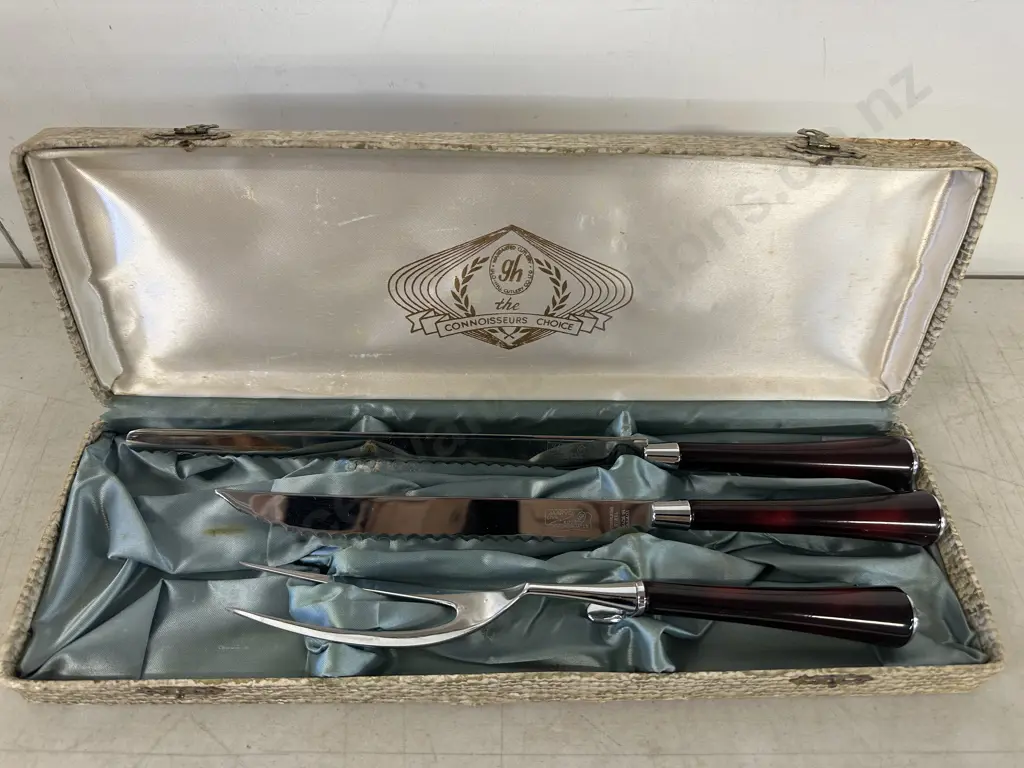 Vintage Marvo Karvermates Three Piece Carving Set With Bakelite Handles Image 1++
