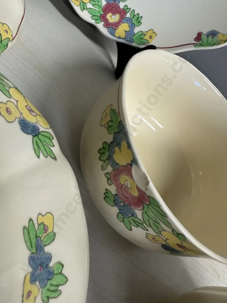 Royal Doulton 'Minden' Cake Plate, Creamer, Bowl (af) & Serving Dish Lids Only x2 Pattern #D5534 Image 1++