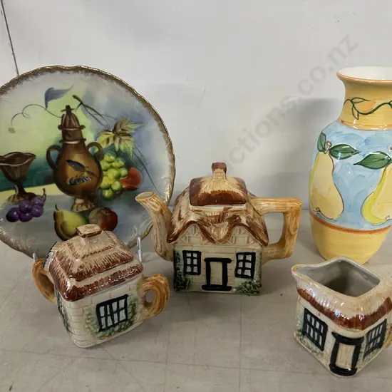 Selection Of China Items Including Cottage Ware Tea Pot, Jug, Sugar Bowl Etc
