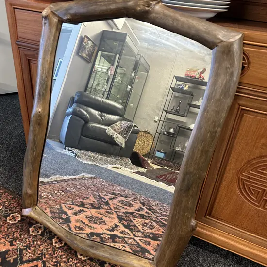 Vintage Timber Framed Mirror 86x65cm.