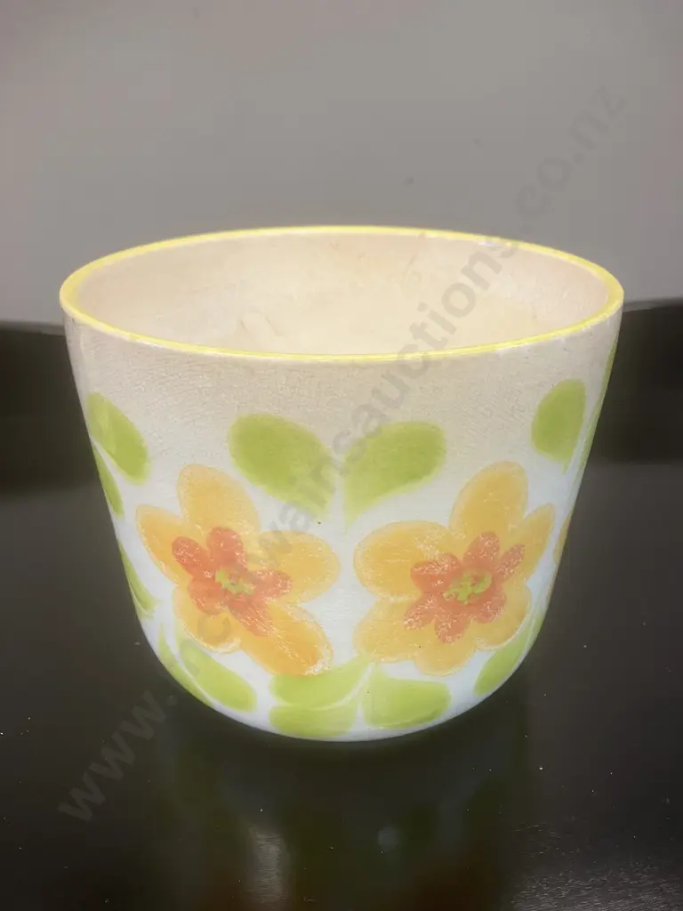 Rare Crown Lynn Flowerpot Planter Ironstone Hand Painted Made in Philippines. 13.5 x 15.5cm Image 1++