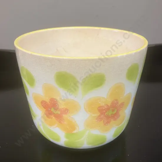 Rare Crown Lynn Flowerpot Planter Ironstone Hand Painted Made in Philippines. 13.5 x 15.5cm